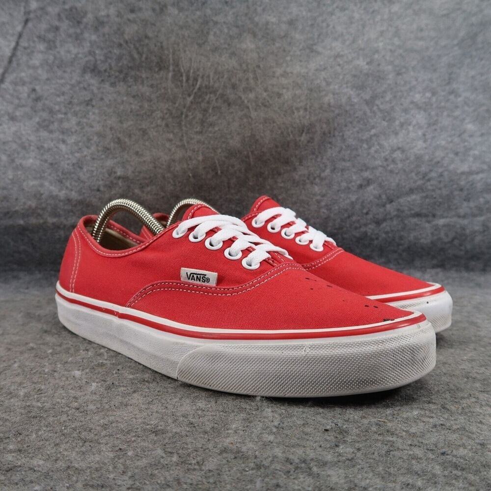 Vans Shoes Womens 10.5 Sneakers Authentic Low Canvas Skate Lace Up Red Casual